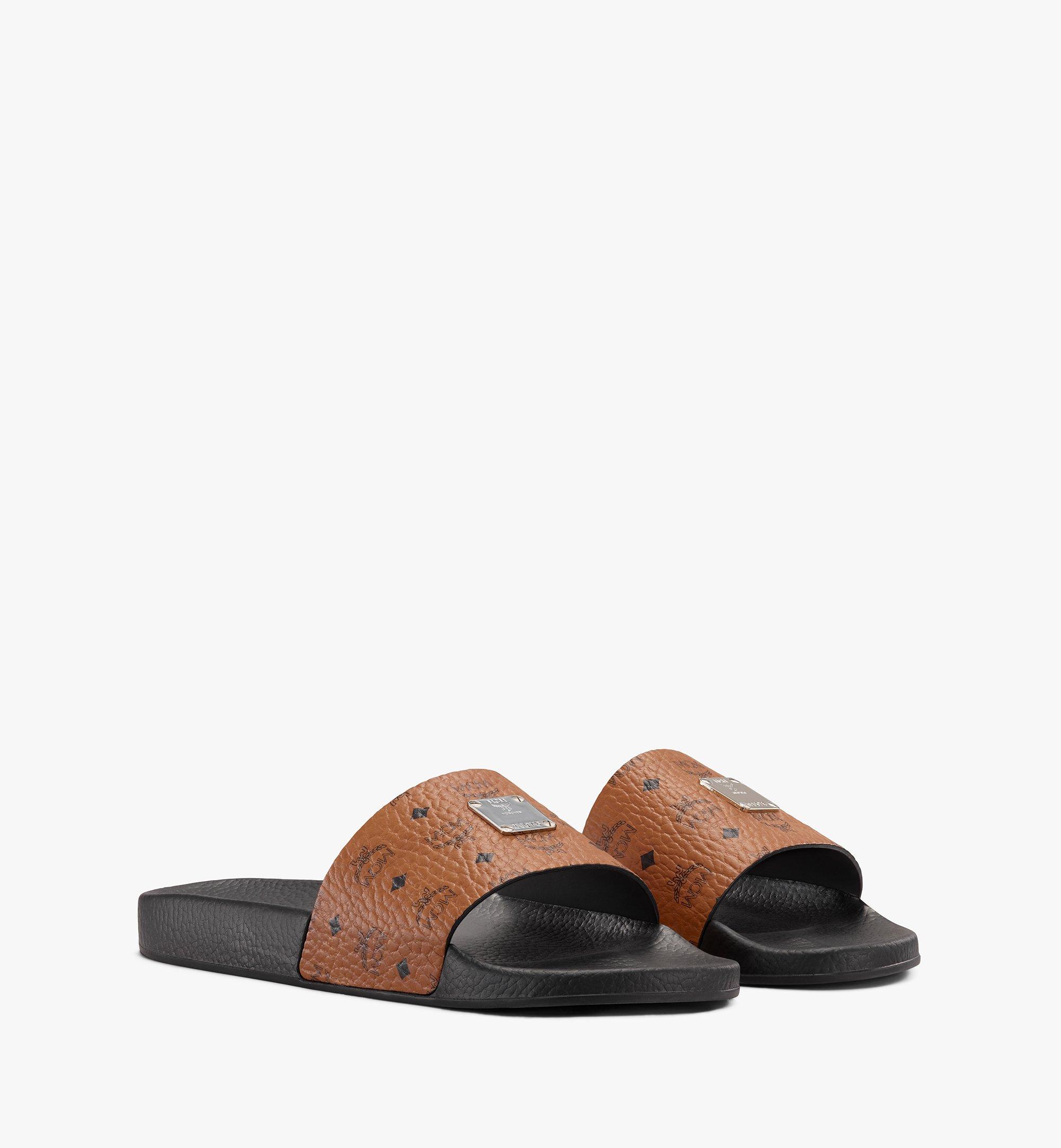 Red mcm slides sale